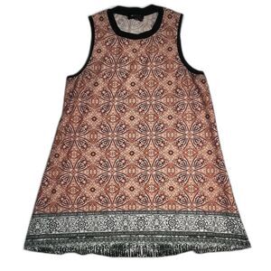 AB Studio Sleeveless Tunic Top Women’s Medium Orange/Black/White Bohemian